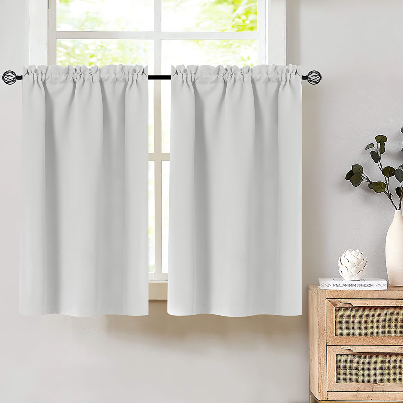 Ensemble de rideaux de cuisine Red Barrel Studio®, gris, l 34 po x L 36 po