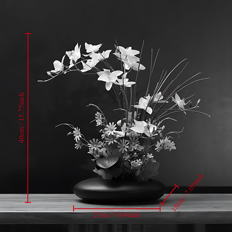 Centre de table d'orchidées de qualité supérieure dans un vase, Blanc