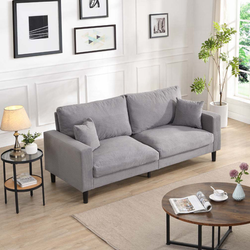 Canapé 2 places 57 pouces 57 pouces, 34.6" H x 74.8" W x 30.7" D, Light Gray