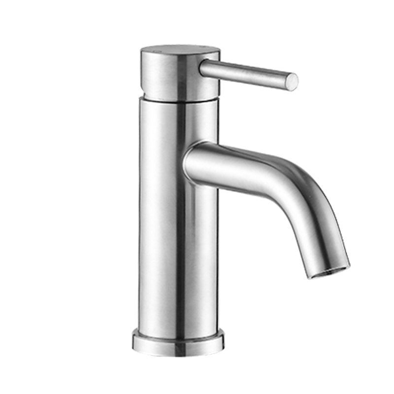 Robinet de salle de bain moderne - Nickel brossé, monotrou, trou de teinture moderne, Nickel brossé