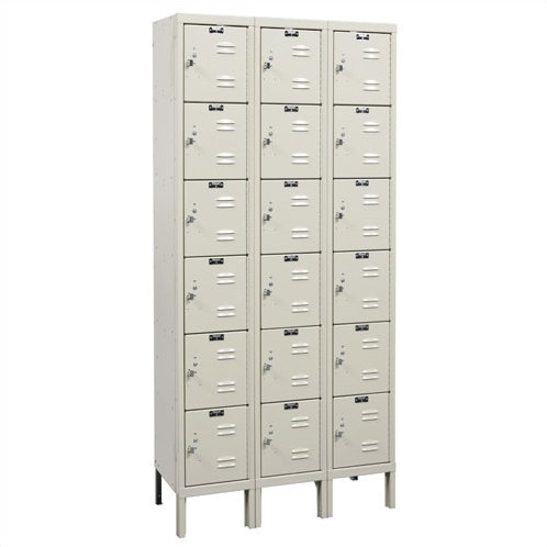Casier 6 sections - niveau 18 - Galvanite, L 36 po x P 15 po x H 78 po, Brun clair