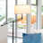 Ava 61 in. Mid-Century Modern Height Adjustable LED Floor Lamp with Fabric Drum Shade