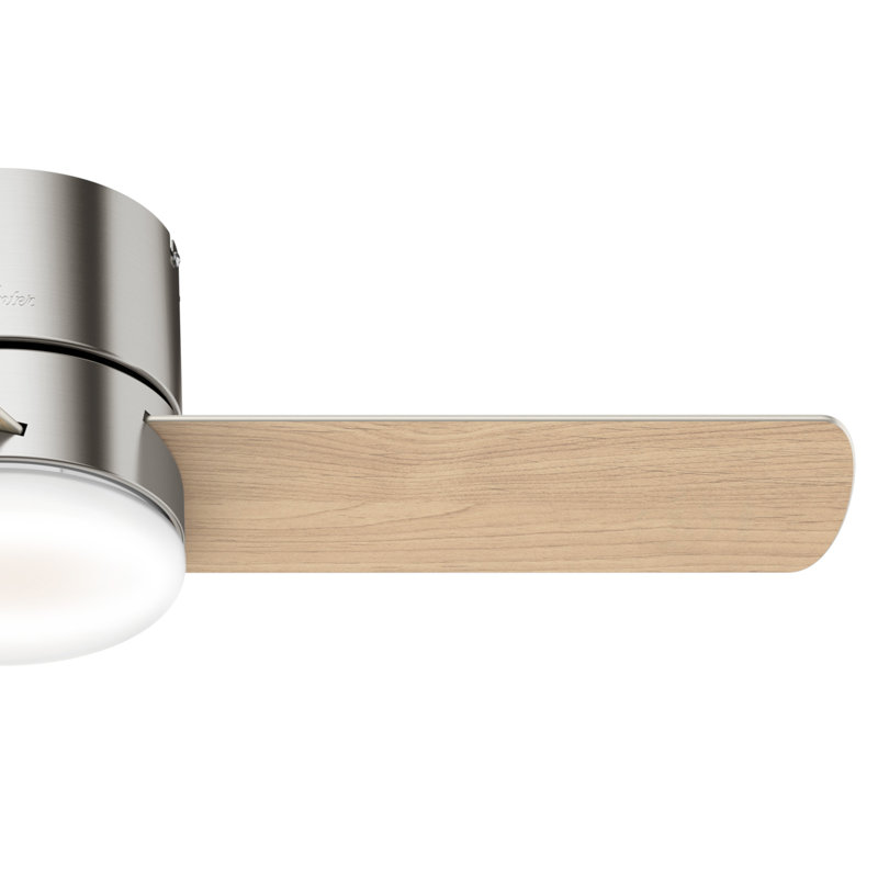 Minimus 44" Nickel Low Profile Ceiling Fan with LED Light and Remote