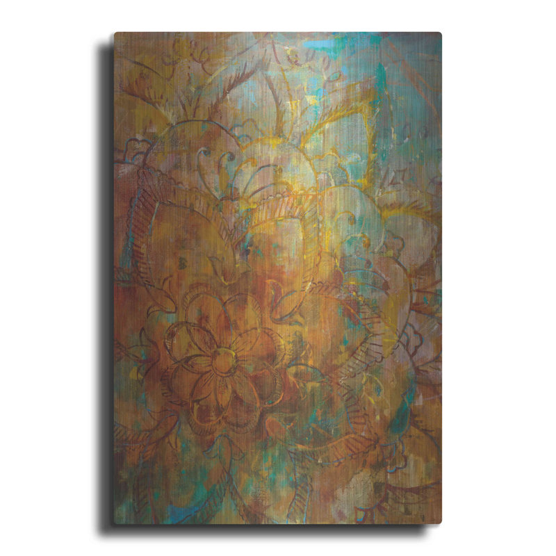 Red Barrel Studio® «Bohemian Abstract Bright» par Danhui Nai, art mural en métal, H 24 po x l 16 po