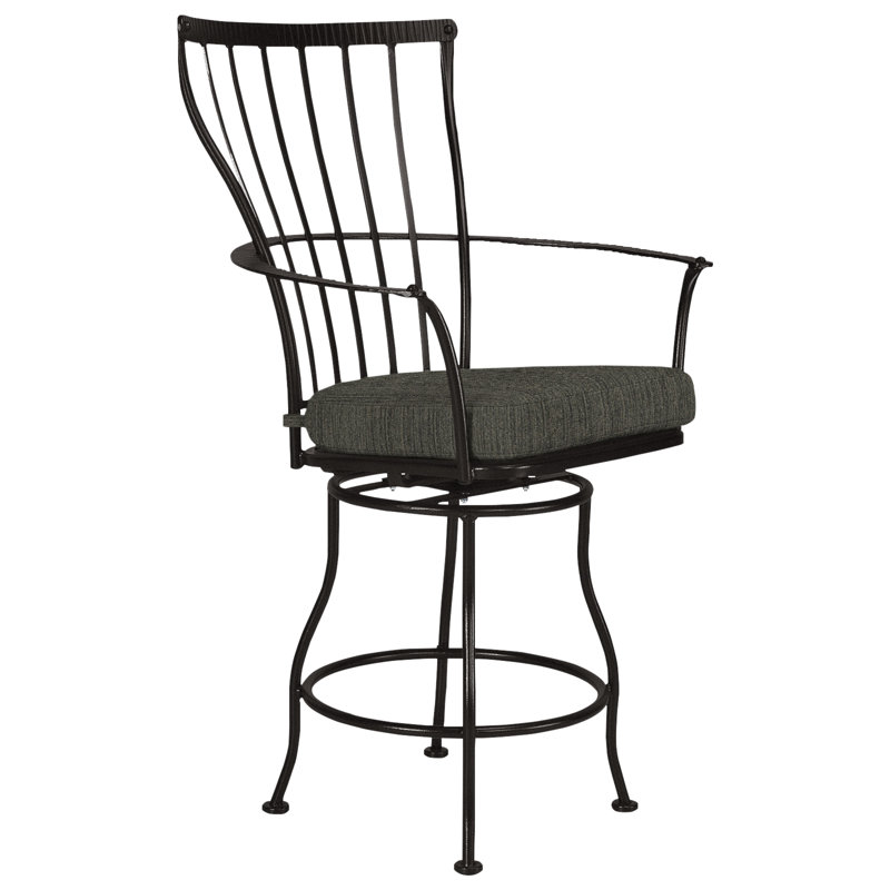 Monterra Outdoor Swivel Bar Stool, Sahara Cafe, Carbon Black, 31.5''
