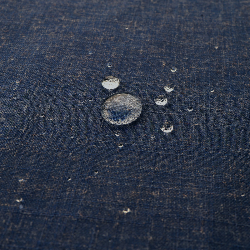 Rideau de douche simple en mélange de lin, Bleu de minuit