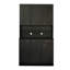 Grande armoire noire de 70,35 po pour la chambre à coucher. 6 portes, 1 tablette ouverte, 1 tablette de rangement attrayante en noir. Pièce stable-1575206068