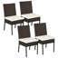 Chaises de cuisine d'extérieur, chaises de salle à manger d'extérieur en rotin, chaises de jardin (chaises 4 pièces)