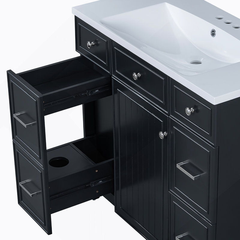 36" Bathroom Vanity-Black(Sink not included)