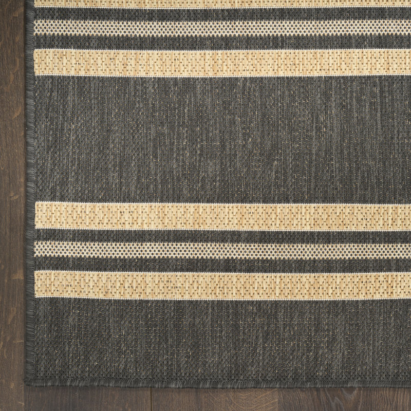Tapis moderne Manderella, Gris anthracite, Rectangulaire 3 pi x 5 pi