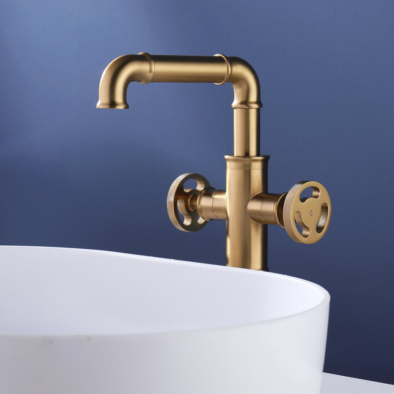 2-handle Bathroom Faucet, Brushed Gold