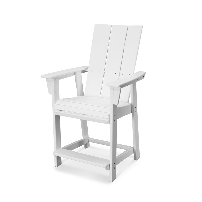 Chaise de comptoir POLYWOOD Adirondack, 23,28 po, Blanc