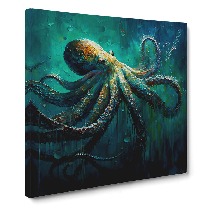 Octopus Palette Knife - No Frame Print, 35cm H x 35cm W x 3cm D