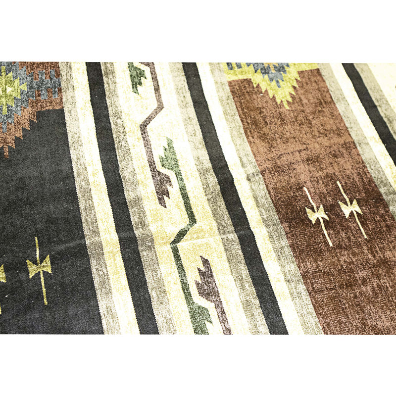 Hand Knotted Cotton Area Rug in Multi