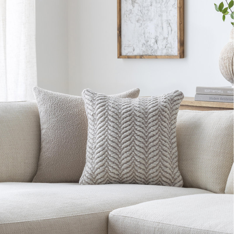Jhansi Geometric Rayon/Viscose Reversible Throw Pillow, Polyester, 22"H x 22"W