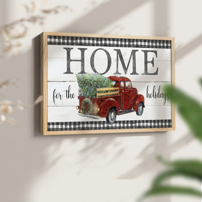 Christmas Pickup Home -Framed Print - Restickable