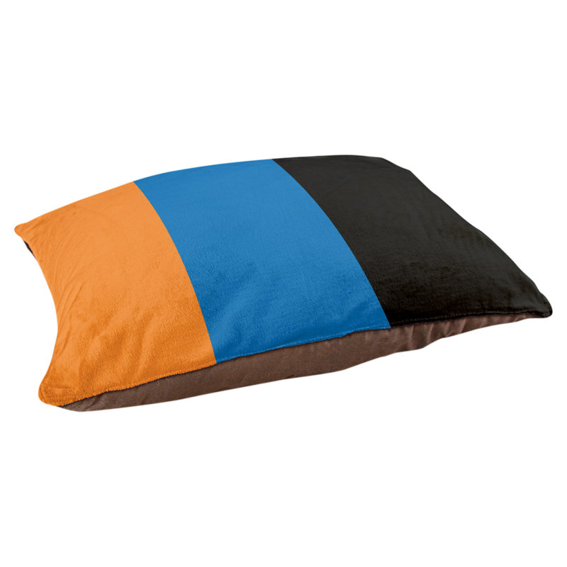 Coussin d'intérieur New York, Moyen (l 28 po x P 18 po x H 9,5 po), Orange / bleu / noir