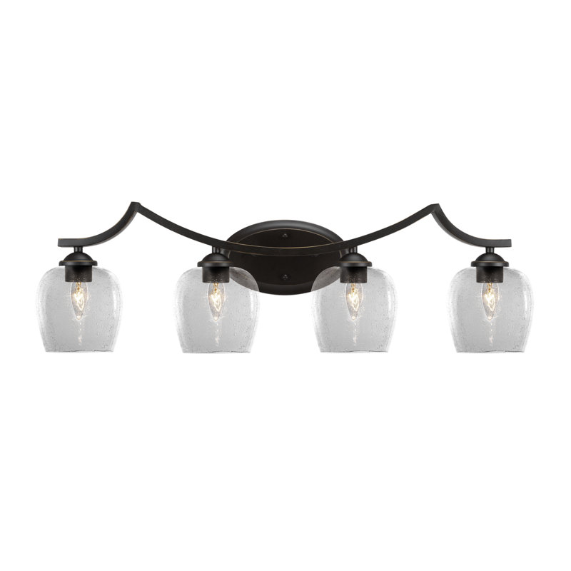 Zilo 4 Light Bath Bar, Clear, Matte Black