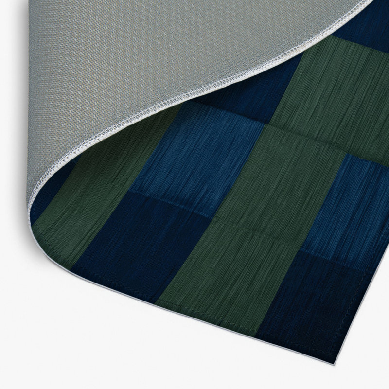 Tapis d'intérieur et d'extérieur à carreaux vert, Rectangulaire 2 pi x 3 pi