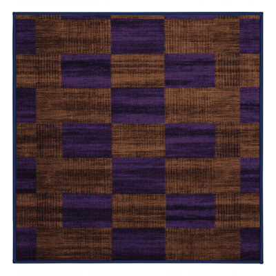 Machine Washable Checkered Purple Area Rug
