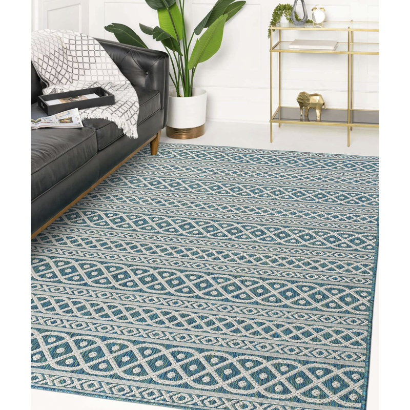 Tapis intérieur / extérieur bleu Alverez