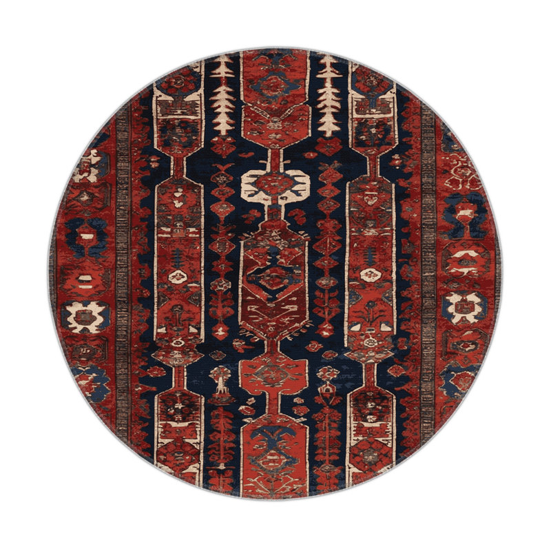 Tapis turc intérieur et extérieur brun, Rond 5 pi