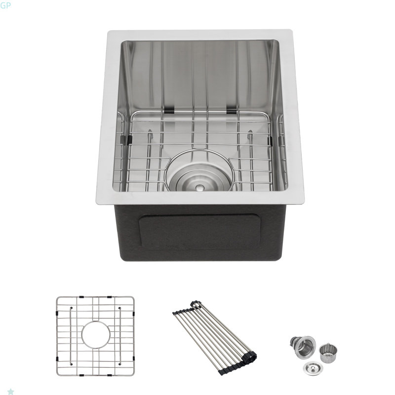 13 Inch Undermount Sink - 13"X15"X9" Undermount Stainless Steel Kitchen Sink 16 Gauge Single Bowl Kitchen Sink 9 Inch Deep Bar/Prep Sink Basin