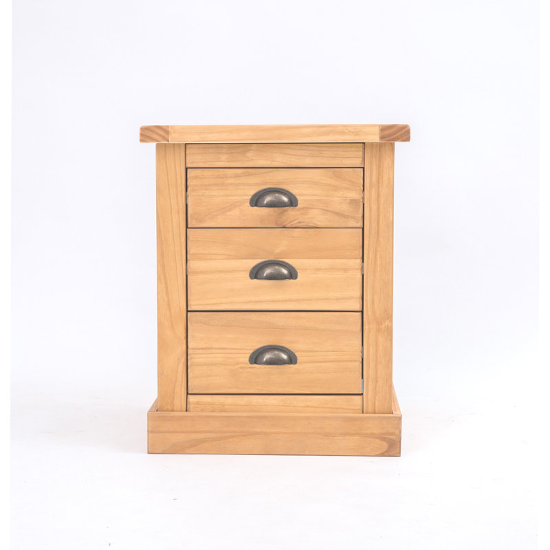 Phineas 45 cm W Bedside Table, Light Wood