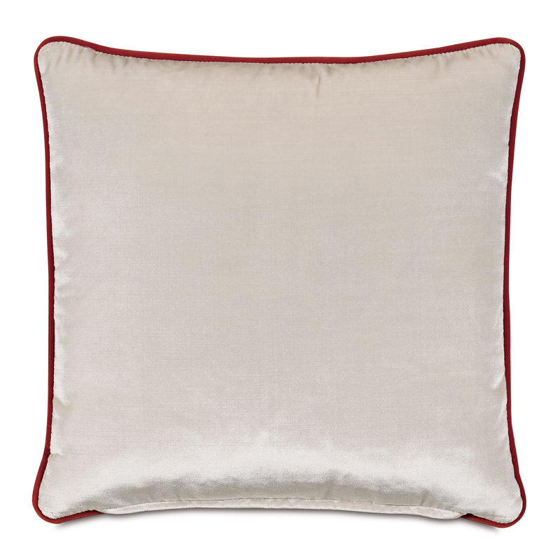 Holiday Traditional Square Pillow Cover & Insert, Red/White