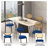 Aide Velvet/Leather Dining Side Chair with Rattan Back and Black Metal Legs – Mid-Century Boho Chair for Kitchen and Dining Room-433425631