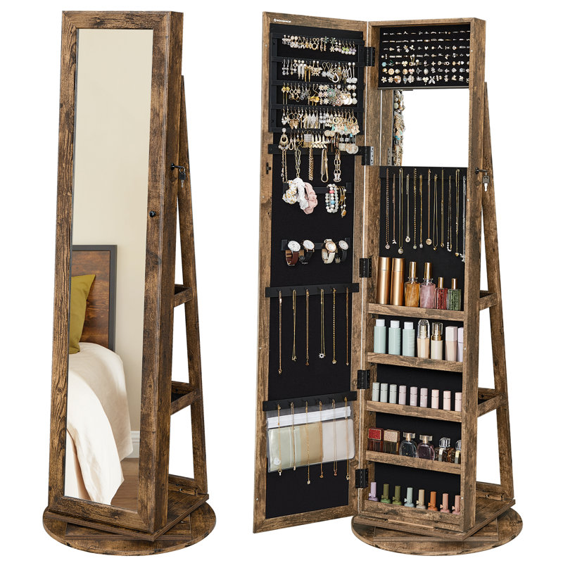 Aaralyn Freestanding Jewelry Armoire, Rustic Brown