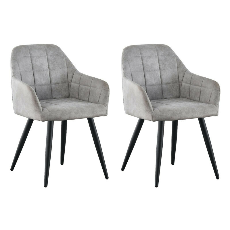 Aliauna 47cm H Upholstered Metal Armchair, Light Grey