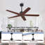 Ventilateur de plafond standard à 5 pales en bois massif avec fixation à la tige verticale à 7 vitesses-1651449457-1651449460-1651449461