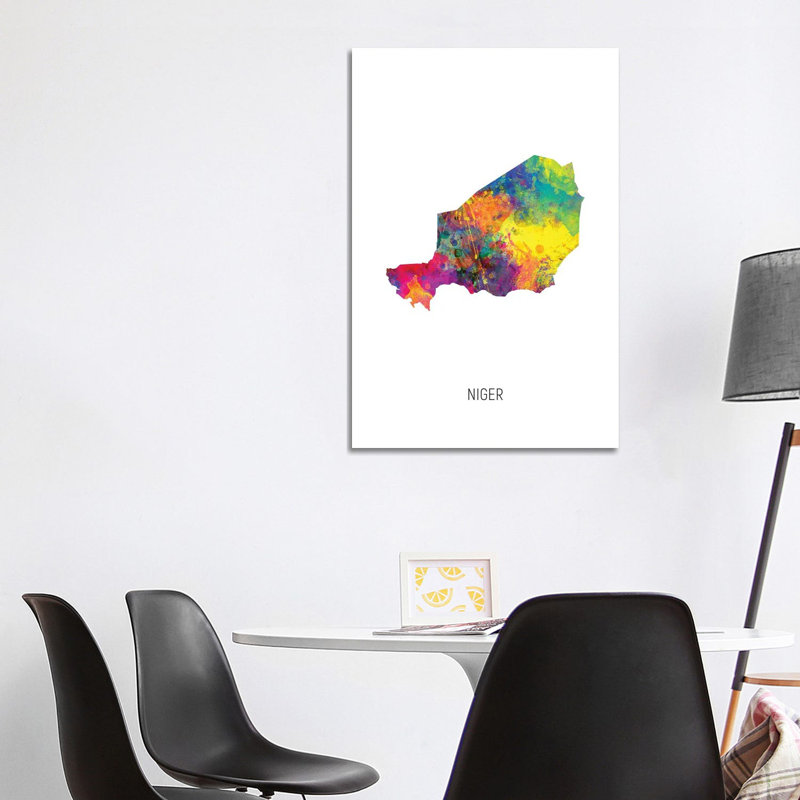 Niger Map by Michael Tompsett - 1 Piece Wrapped Canvas Wall Art, 101.6 cm H x 66.04 cm W x 3.175 cm D