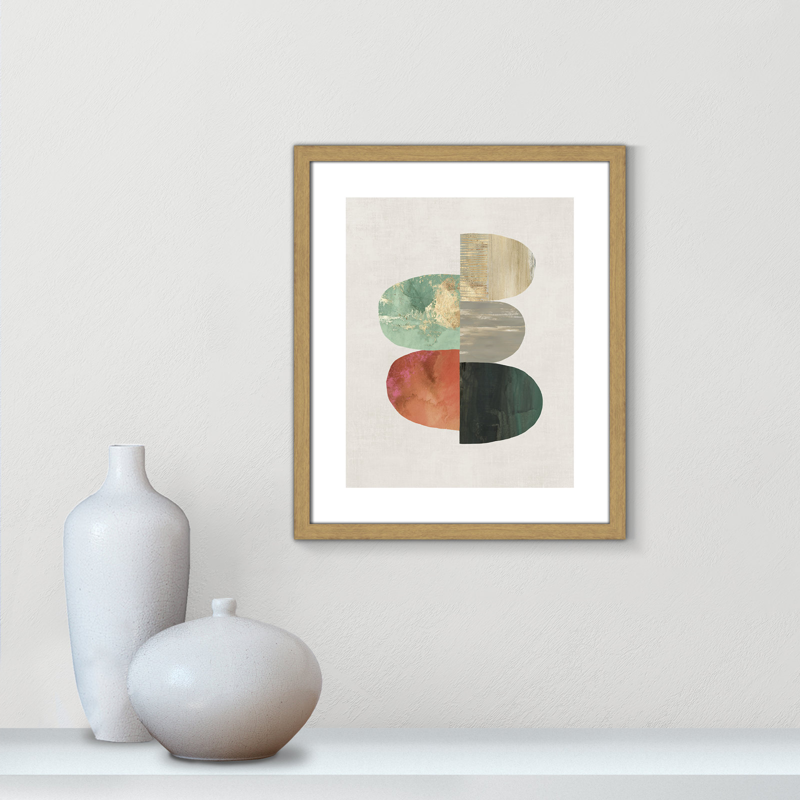 Evolving Energy I - Painting Print, Picture Framed Paper, 19" H x 16" W, Gold