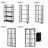 Clyde 49.5'' H x 23.75'' W Iron Etagere Bookcase-72322465