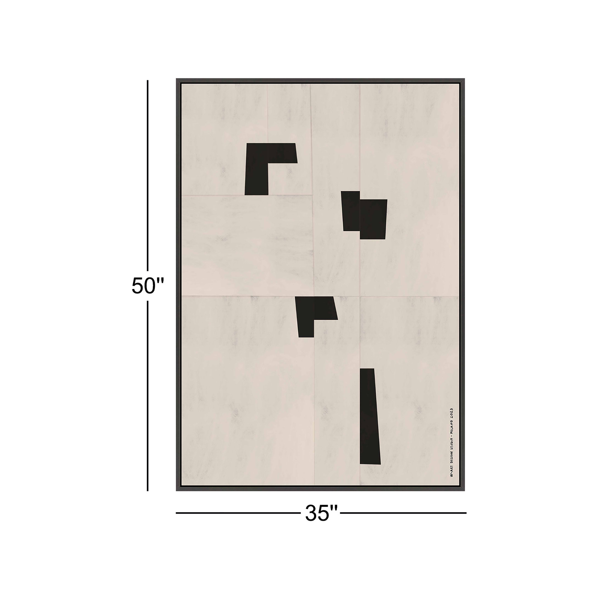 Scattered 1 by Romina Gadler, 50" H x 35" W, Black Canvas Framed