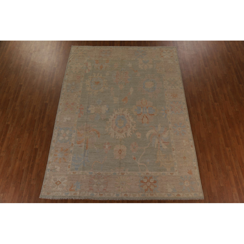 Floral Oushak Vegetable Dye Area Rug