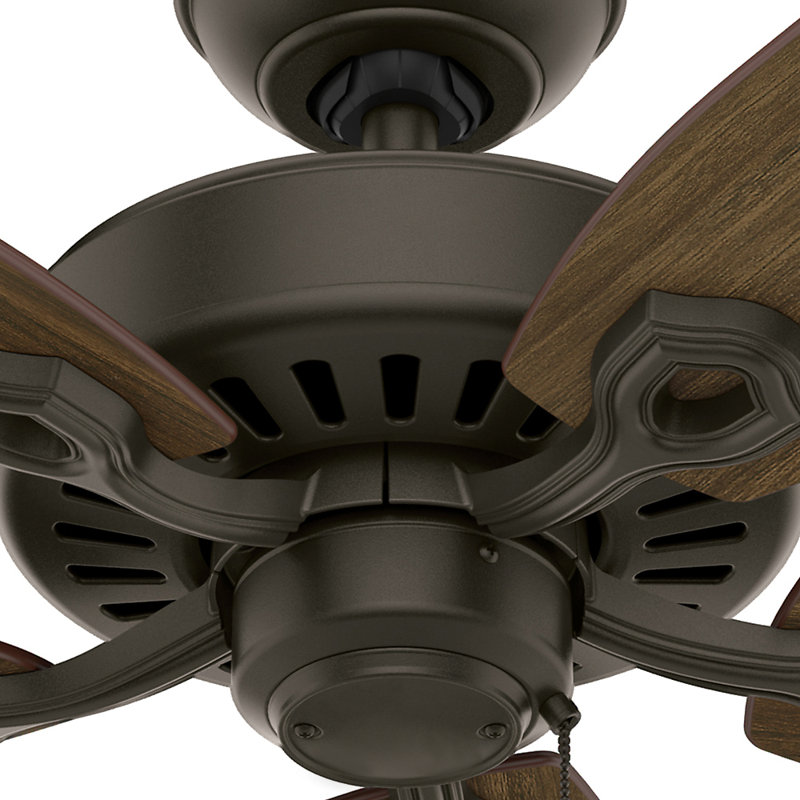 52" Builder Elite 5 - Blade Standard Ceiling Fan with Pull Chain, Bronze