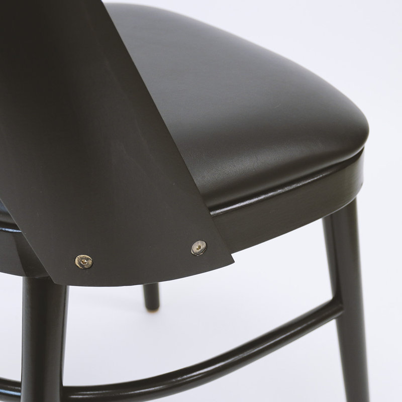 43 Wood Back Side Chair, Black, Black