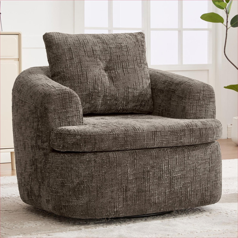 Fauteuil d'appoint pivotant à 360 ° Luxury, Brun