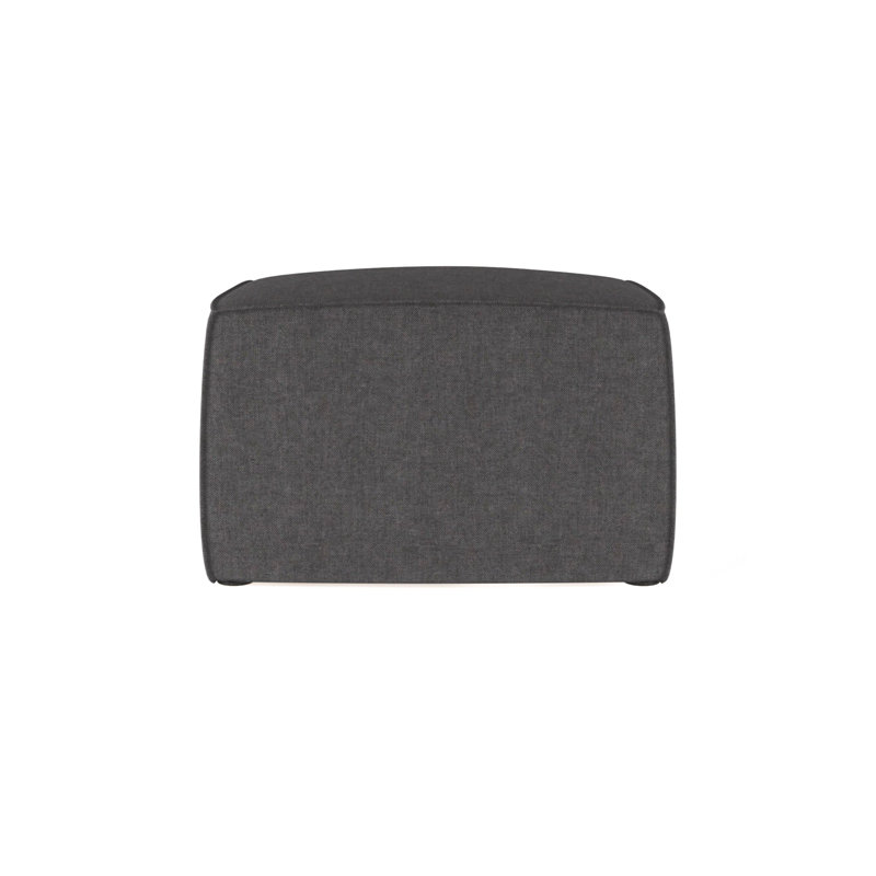 Varick Cube Ottoman, Plush Velvet Blue Print, Ebony