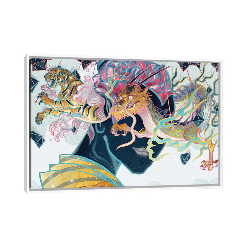 Porcelain coussins par Sija Hong - reproduction d'art, Pas de tapis, H 26 po x l 40 po x 1,5 po, White Framed