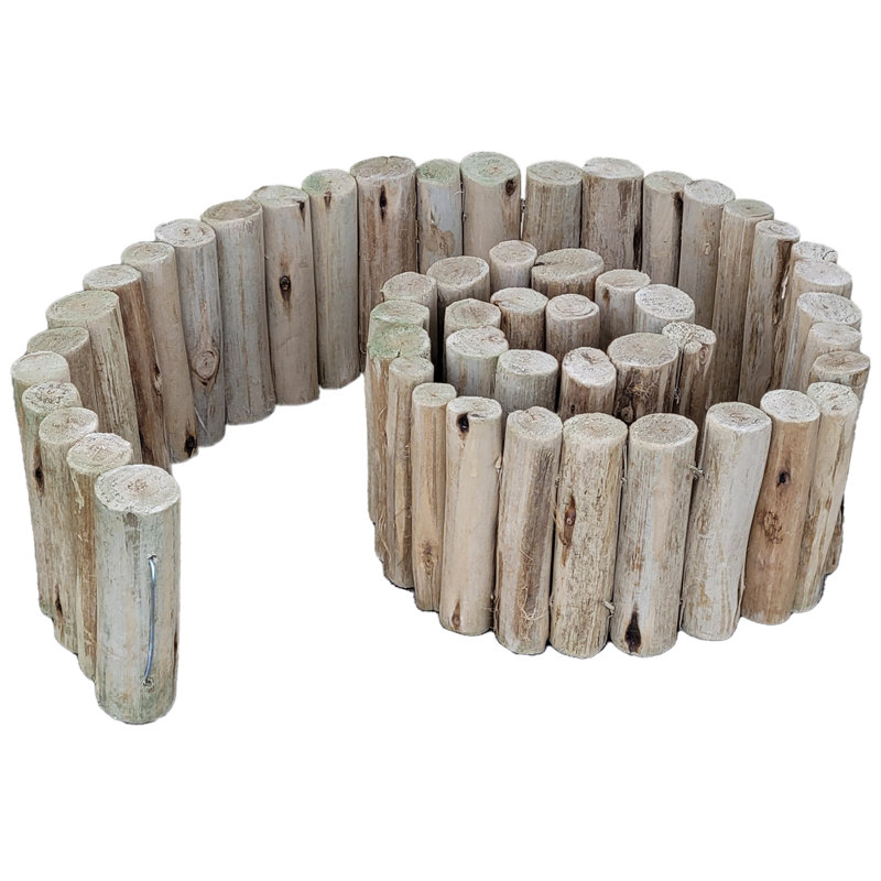 Natural Eucalyptus Wood Garden Border Edging, 6'' H x 72'' L
