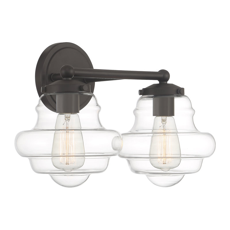 Éclairage pour salle de bain à intensité variable 2 lumières Marah, Bronze huilé