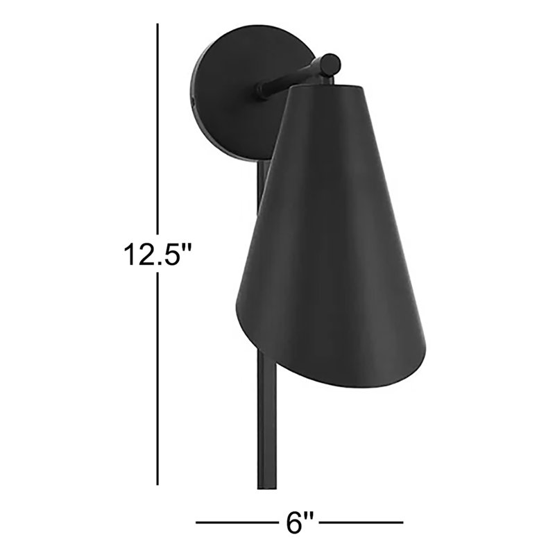 Armed Sconce, Matte Black