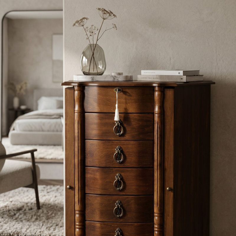 Armoire à bijoux Kennell, Noyer
