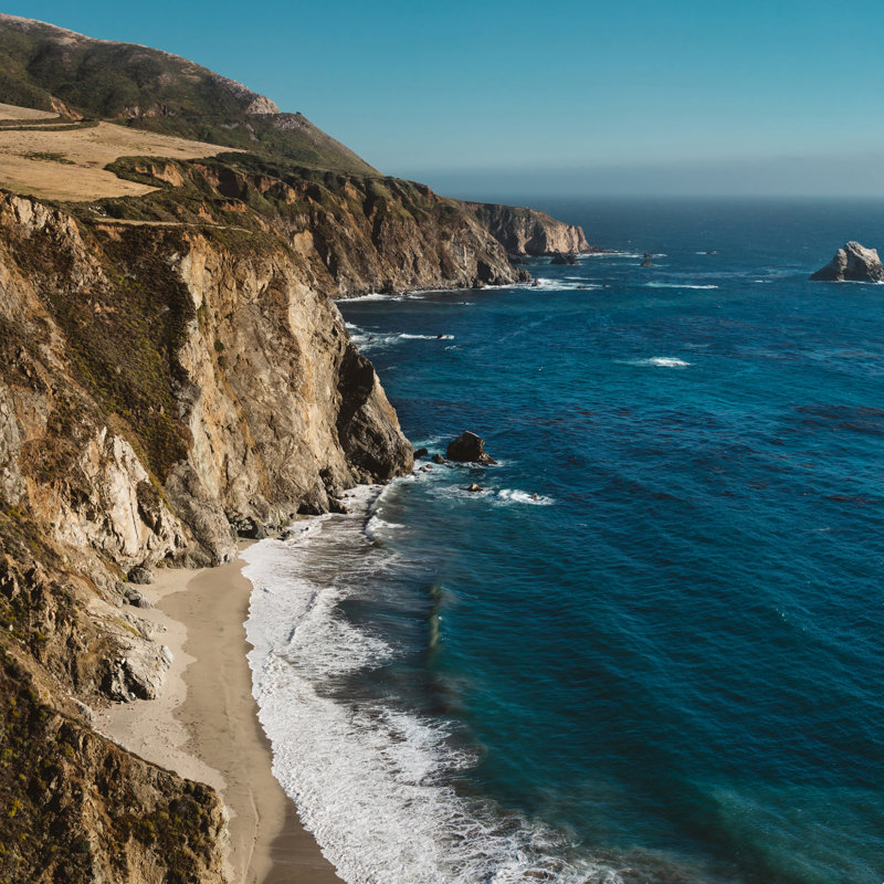 Big Sur, Californie - photographie, H 30 po x l 30 po, Non, Cadre photo noyer