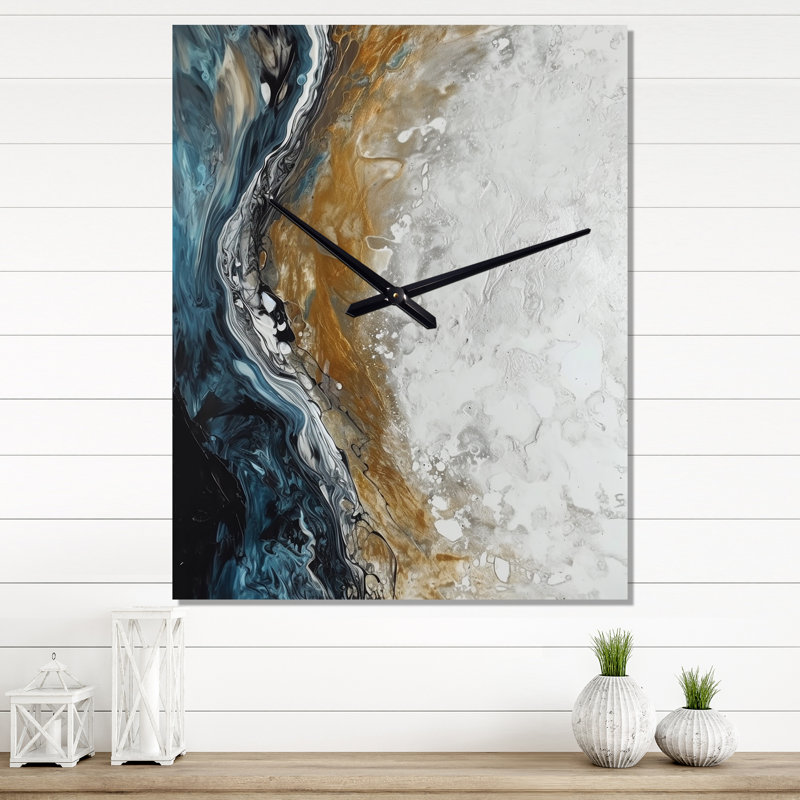 Très grandes horloges murales abstraites modernes grises, H 28 po x l 12 po x P 1 po