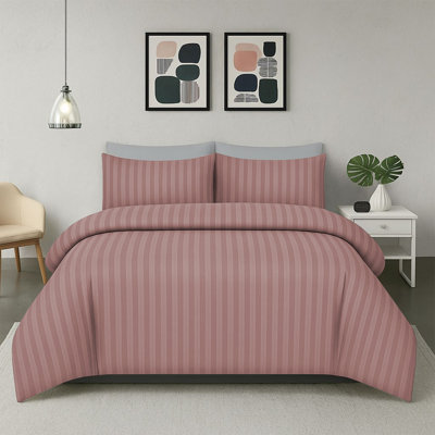 Canella 100% Microfiber Stripe Duvet Cover Set with Pillowcases